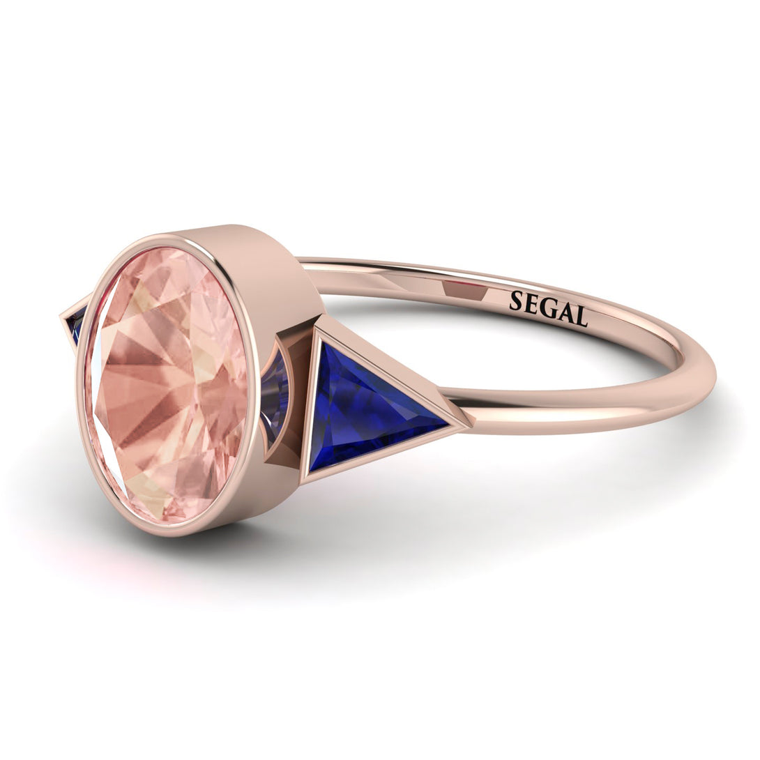 Geometrical Bezel Morganite Ring - Trinity No. 914