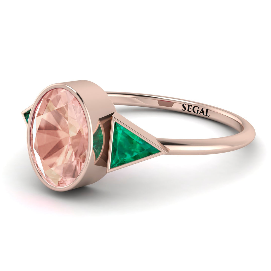 Geometrical Bezel Morganite Ring - Trinity No. 905