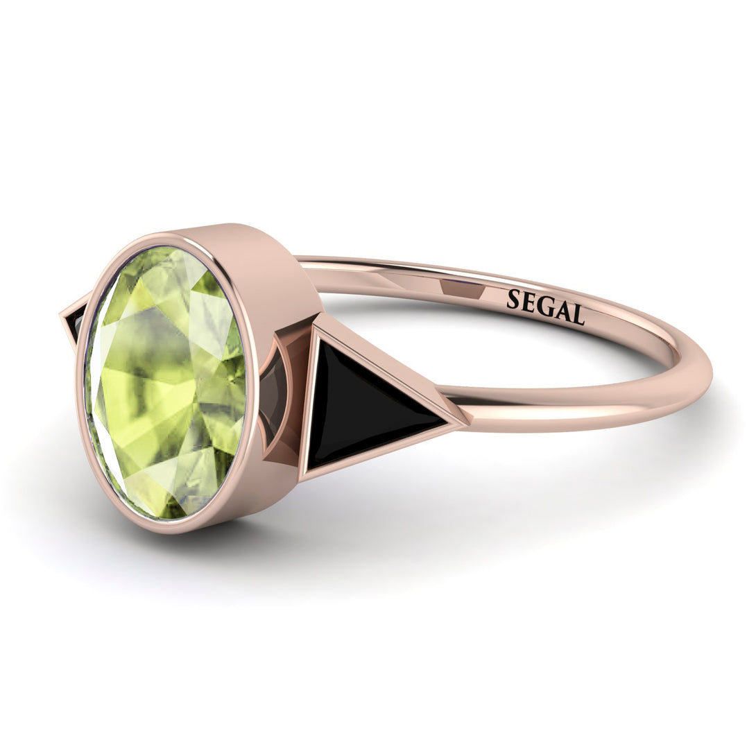 Geometrical Bezel Peridot Ring - Trinity No. 708