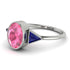 Geometrical Bezel Pink Moissanite Ring - Trinity No. 815 image 1