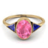 Geometrical Bezel Pink Moissanite Ring - Trinity No. 813 image 3