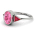 Geometrical Bezel Pink Moissanite Ring - Trinity No. 812 image 1