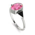 Geometrical Bezel Pink Moissanite Ring - Trinity No. 809 image 2