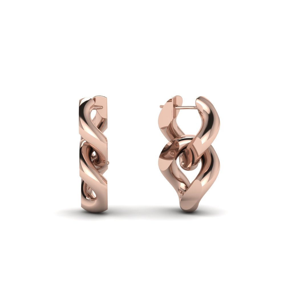 Gold Double Chain Link Earring - Trudy No. 2