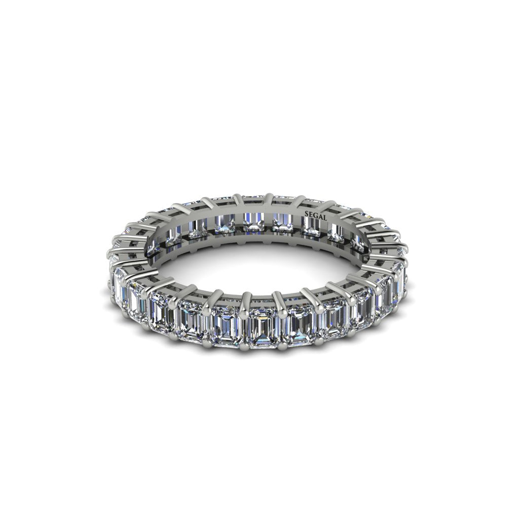 Emerald Cut Diamond Gold Eternity Wedding Band - Phoenix No. 3