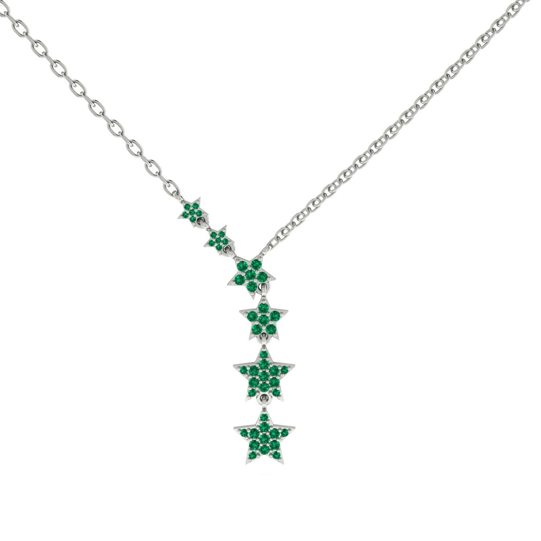 Gold Starry Night Necklace With Emerald - Blair No. 6