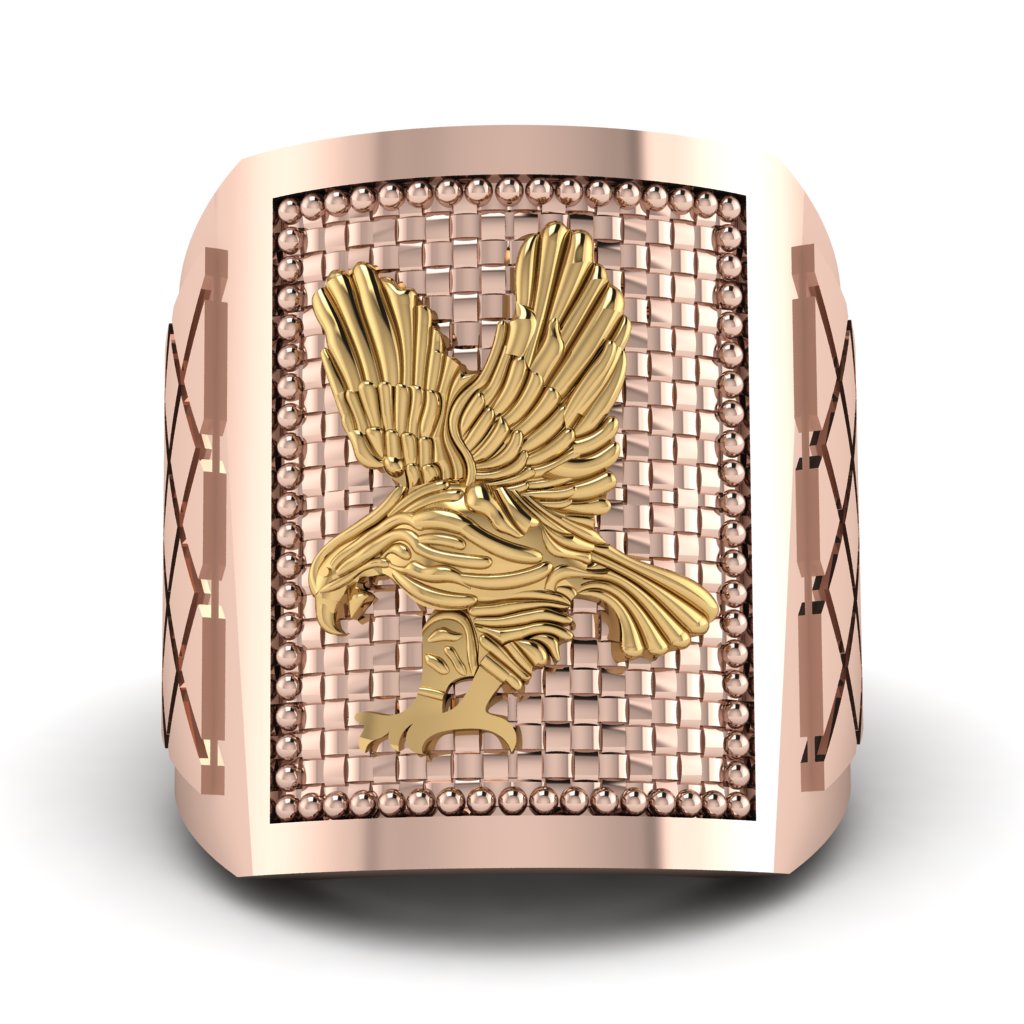 Golden Eagle Men's Ring - Sterling No. 5
