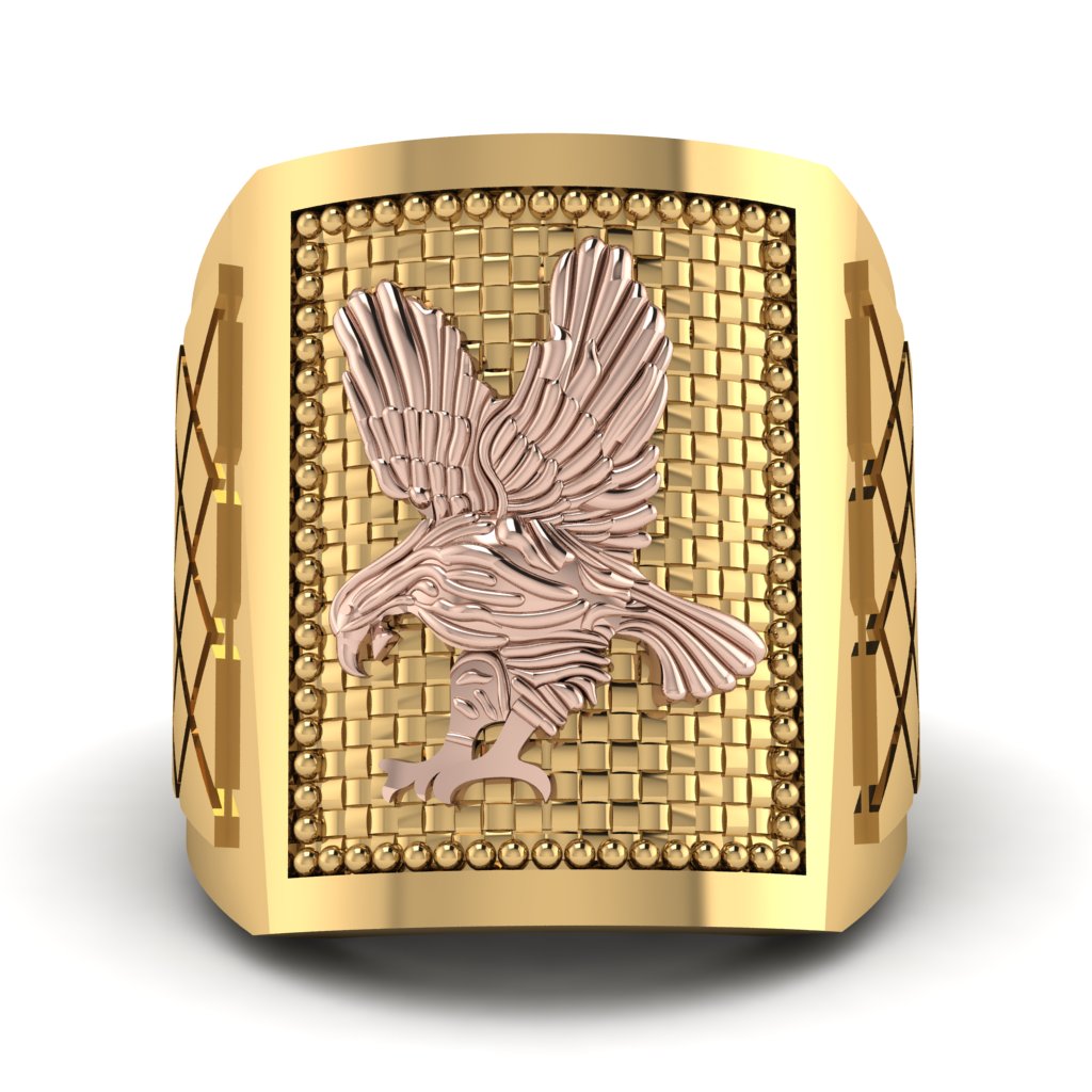 Golden Eagle Men's Ring - Sterling No. 4
