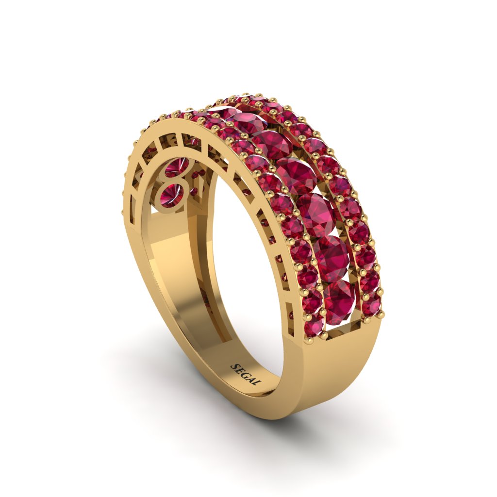 Ruby Golden Harmony Wedding Ring - Ainsley No. 10