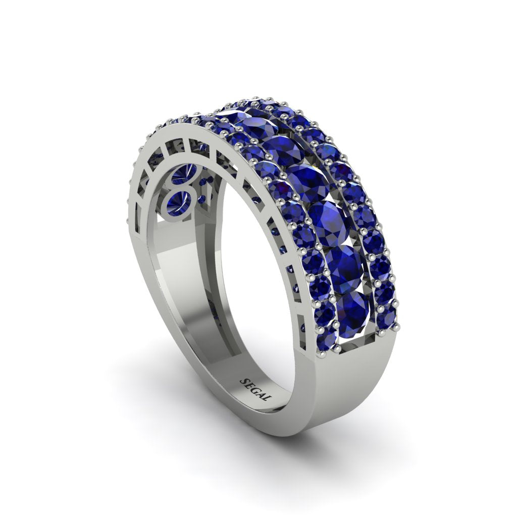 Sapphire Golden Harmony Wedding Ring - Ainsley No. 15