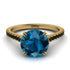 Hidden Diamond Double Cat Claw Prongs Blue Topaz Ring - Hazel No. 507 image 1