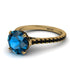 Hidden Diamond Double Cat Claw Prongs Blue Topaz Ring - Hazel No. 507 image 2