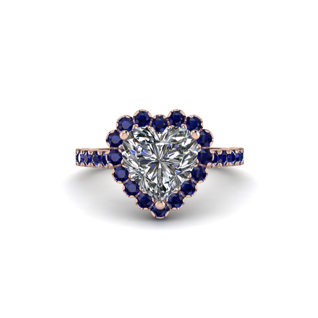 Halo Heart Diamond Pave Engagement Ring - Gail No. 62