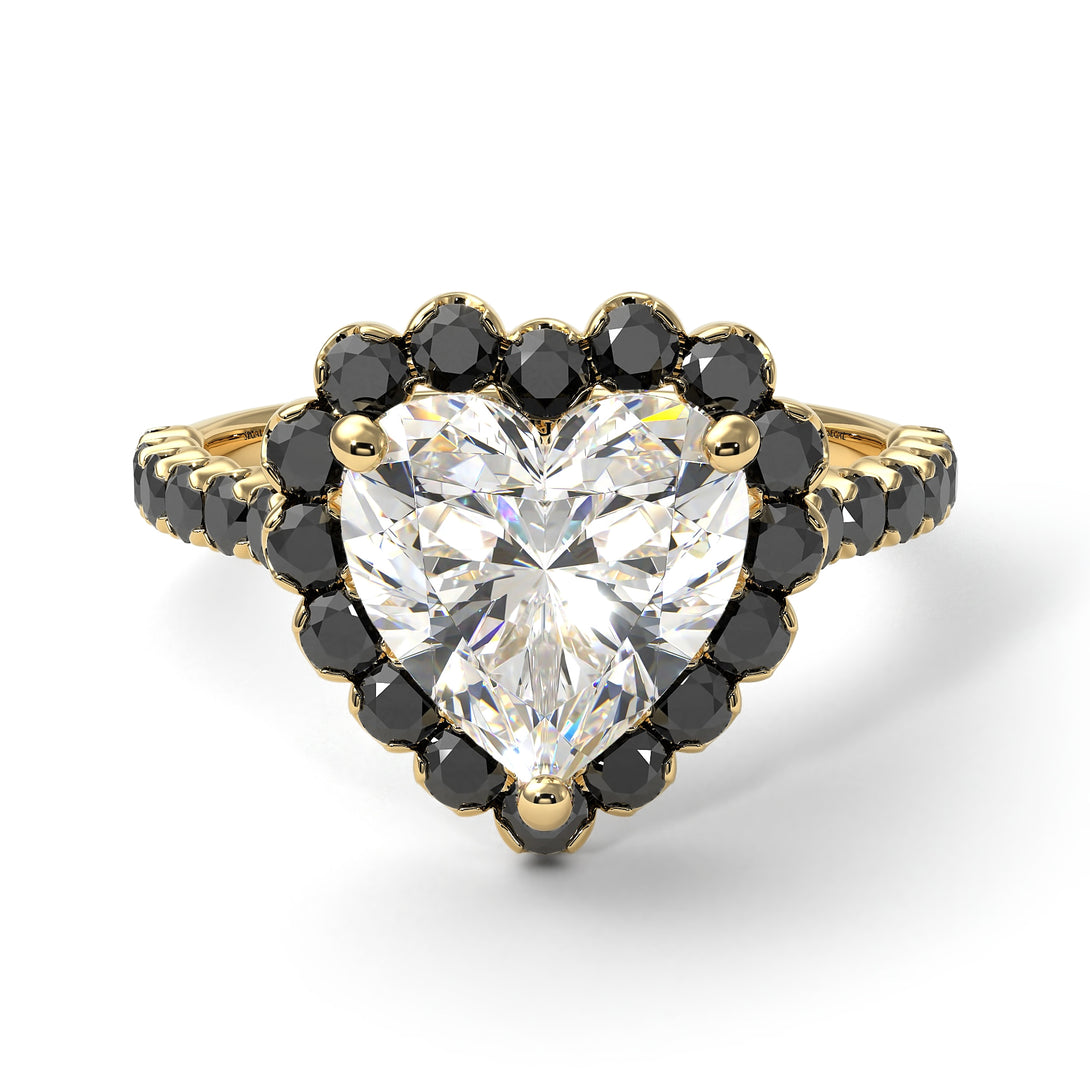 Halo Heart Diamond Pave Engagement Ring - Gail No. 31