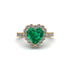 Halo Heart Emerald Pave Engagement Ring - Gail No. 4 image 1