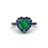 Halo Heart Emerald Pave Engagement Ring - Gail No. 66 image 1