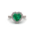 Halo Heart Emerald Pave Engagement Ring - Gail No. 5 image 1