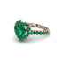 Halo Heart Emerald Pave Engagement Ring - Gail No. 20 image 2