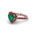 Halo Heart Emerald Pave Engagement Ring - Gail No. 50 image 2