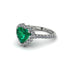Halo Heart Emerald Pave Engagement Ring - Gail No. 6 image 2