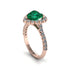 Halo Heart Emerald Pave Engagement Ring - Gail No. 5 image 3