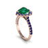 Halo Heart Emerald Pave Engagement Ring - Gail No. 65 image 3