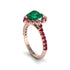 Halo Heart Emerald Pave Engagement Ring - Gail No. 50 image 3