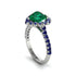 Halo Heart Emerald Pave Engagement Ring - Gail No. 66 image 3