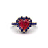 Halo Heart Ruby Pave Engagement Ring - Gail No. 70 image 1