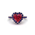 Halo Heart Ruby Pave Engagement Ring - Gail No. 71 image 1