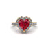 Halo Heart Ruby Pave Engagement Ring - Gail No. 10 image 1