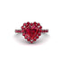 Halo Heart Ruby Pave Engagement Ring - Gail No. 57 image 1