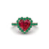 Halo Heart Ruby Pave Engagement Ring - Gail No. 26 image 1