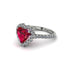 Halo Heart Ruby Pave Engagement Ring - Gail No. 12 image 2
