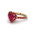 Halo Heart Ruby Pave Engagement Ring - Gail No. 55 image 2