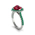 Halo Heart Ruby Pave Engagement Ring - Gail No. 27 image 2