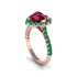 Halo Heart Ruby Pave Engagement Ring - Gail No. 26 image 3