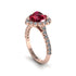 Halo Heart Ruby Pave Engagement Ring - Gail No. 11 image 3