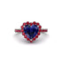 Halo Heart Sapphire Pave Engagement Ring - Gail No. 60 image 1