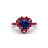 Halo Heart Sapphire Pave Engagement Ring - Gail No. 59 image 1
