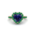 Halo Heart Sapphire Pave Engagement Ring - Gail No. 28 image 1