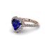 Halo Heart Sapphire Pave Engagement Ring - Gail No. 14 image 2