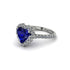 Halo Heart Sapphire Pave Engagement Ring - Gail No. 15 image 3