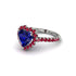 Halo Heart Sapphire Pave Engagement Ring - Gail No. 60 image 2