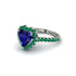 Halo Heart Sapphire Pave Engagement Ring - Gail No. 30 image 2