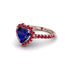 Halo Heart Sapphire Pave Engagement Ring - Gail No. 59 image 3