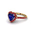 Halo Heart Sapphire Pave Engagement Ring - Gail No. 58 image 2