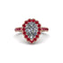 Halo Pear Diamond Pave Engagement Ring - Ingrid No. 47 image 2