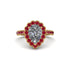 Halo Pear Diamond Pave Engagement Ring - Ingrid No. 46 image 2