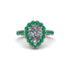 Halo Pear Diamond Pave Engagement Ring - Ingrid No. 18 image 2